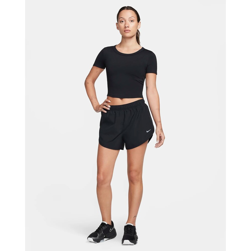 Nike One Fitted Women's Dri-FIT Short-Sleeve Cropped Top BLACK  Small  NWT